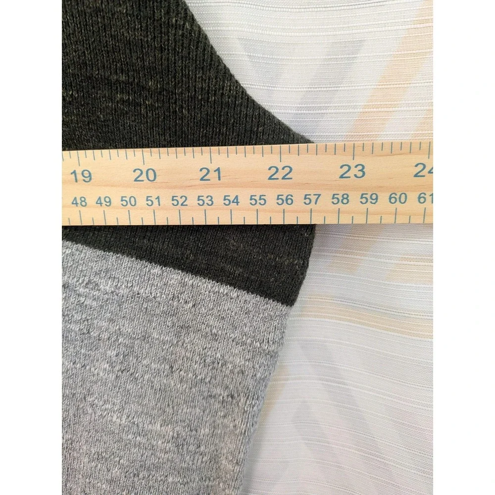 J Crew Mens Striped‎ Crewneck Sweater Cotton L Khaki Green Grey Navy